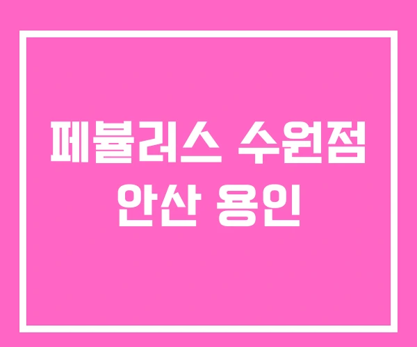 페뷸러스 수원점 안산 용인