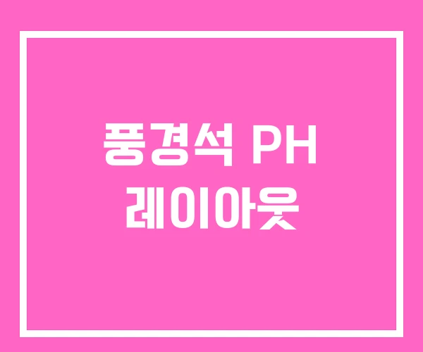 풍경석 PH 레이아웃 풍경석 PH 레이아웃