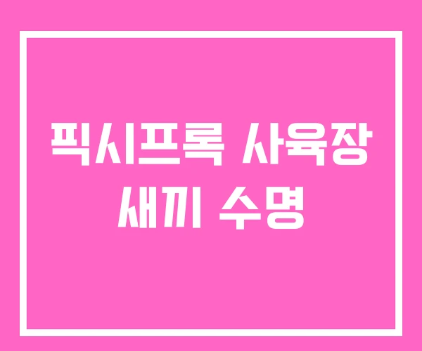 픽시프록 사육장 새끼 수명 픽시프록 사육장 새끼 수명