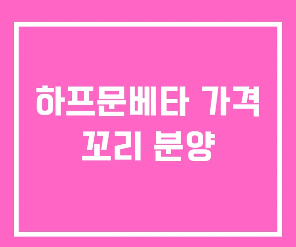 하프문베타 가격 꼬리 분양