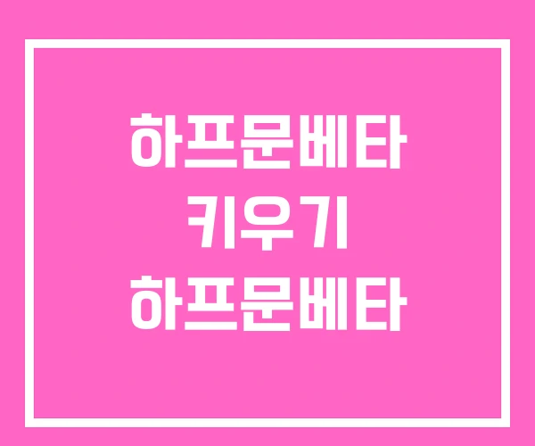 하프문베타 키우기 하프문베타 하프문베타 키우기 하프문베타