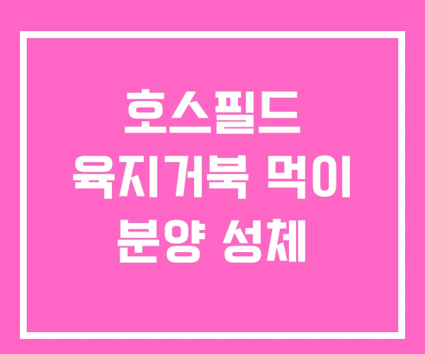 호스필드 육지거북 먹이 분양 성체