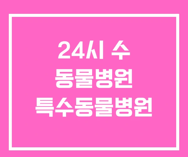 24시 수 동물병원 특수동물병원