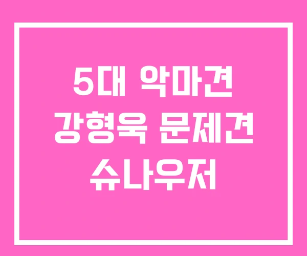 5대 악마견 강형욱 문제견 슈나우저