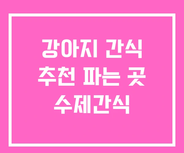 강아지 간식 추천 파는 곳 수제간식