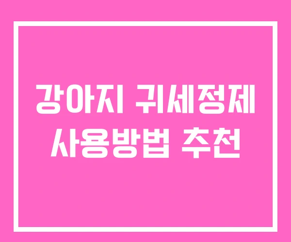 강아지 귀세정제 사용방법 추천 강아지 귀세정제 사용방법 추천