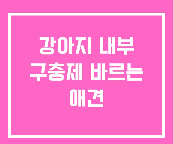 강아지 내부 구충제 바르는 애견 강아지 내부 구충제 바르는 애견
