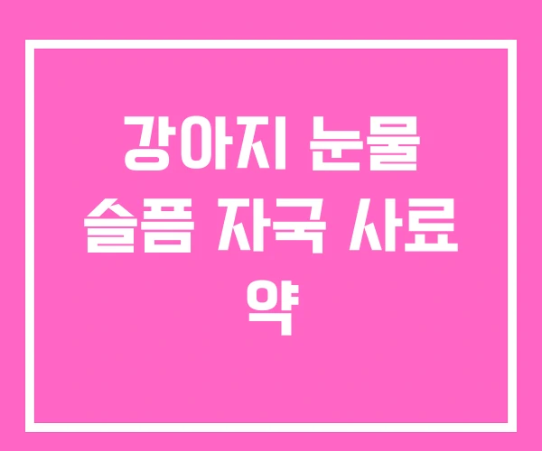 강아지 눈물 슬픔 자국 사료 약 강아지 눈물 슬픔 자국 사료 약