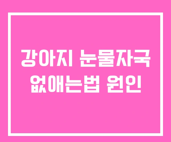 강아지 눈물자국 없애는법 원인 강아지 눈물자국 없애는법 원인