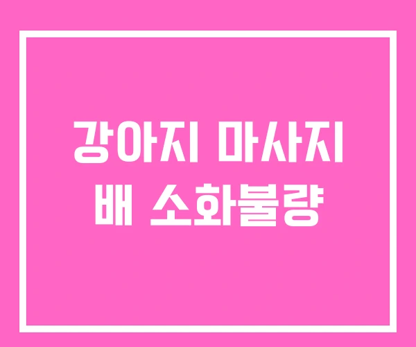 강아지 마사지 배 소화불량 강아지 마사지 배 소화불량