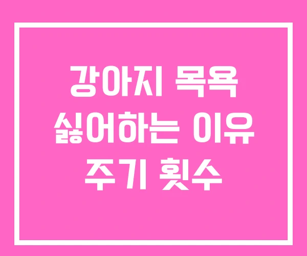 강아지 목욕 싫어하는 이유 주기 횟수 강아지 목욕 싫어하는 이유 주기 횟수