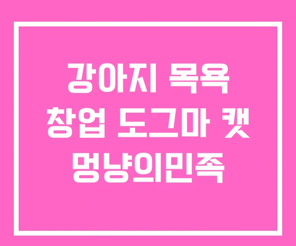 강아지 목욕 창업 도그마 캣 멍냥의민족 강아지 목욕 창업 도그마 캣 멍냥의민족
