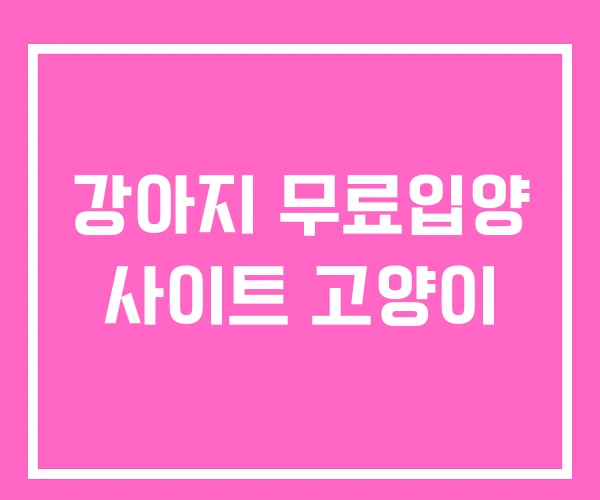 강아지 무료입양 사이트 고양이