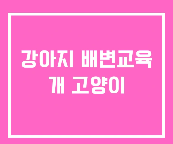 강아지 배변교육 개 고양이 강아지 배변교육 개 고양이