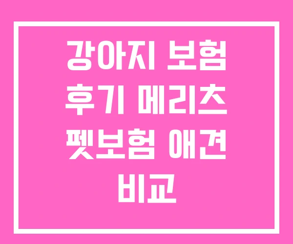 강아지 보험 후기 메리츠 펫보험 애견 비교 강아지 보험 후기 메리츠 펫보험 애견 비교