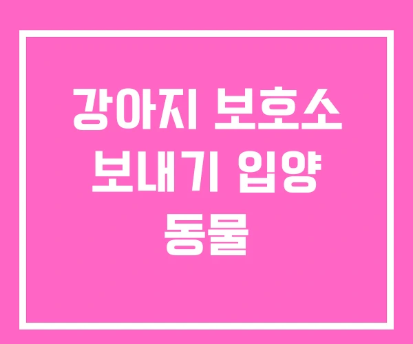 강아지 보호소 보내기 입양 동물