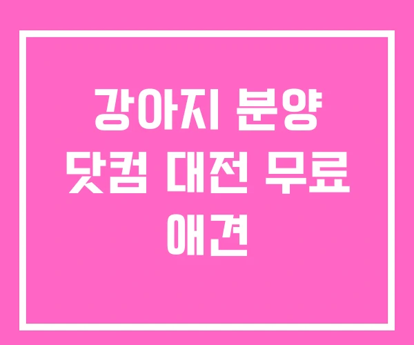 강아지 분양 닷컴 대전 무료 애견