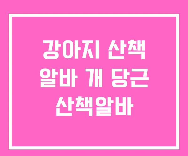 강아지 산책 알바 개 당근 산책알바 강아지 산책 알바 개 당근 산책알바