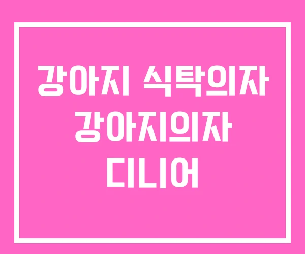 강아지 식탁의자 강아지의자 디니어
