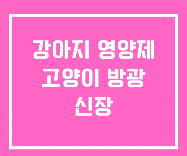 강아지 영양제 고양이 방광 신장