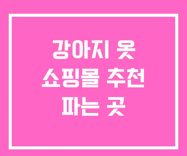 강아지 옷 쇼핑몰 추천 파는 곳