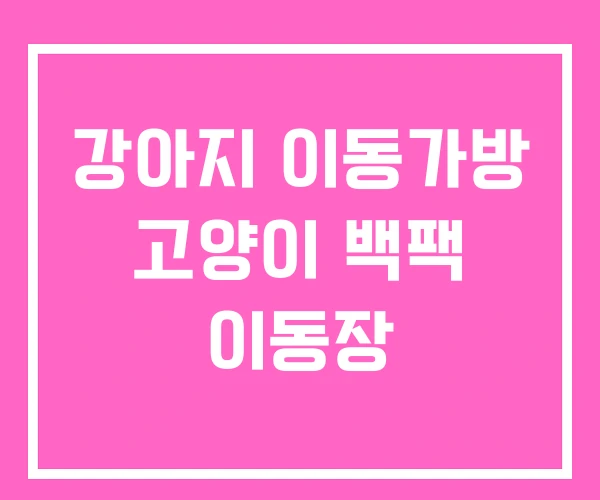 강아지 이동가방 고양이 백팩 이동장