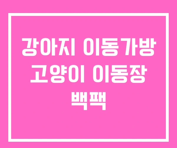 강아지 이동가방 고양이 이동장 백팩