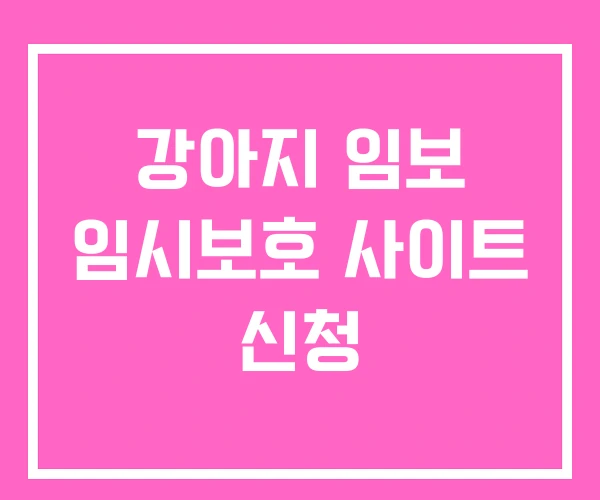 강아지 임보 임시보호 사이트 신청