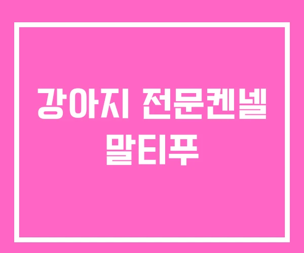 강아지 전문켄넬 말티푸