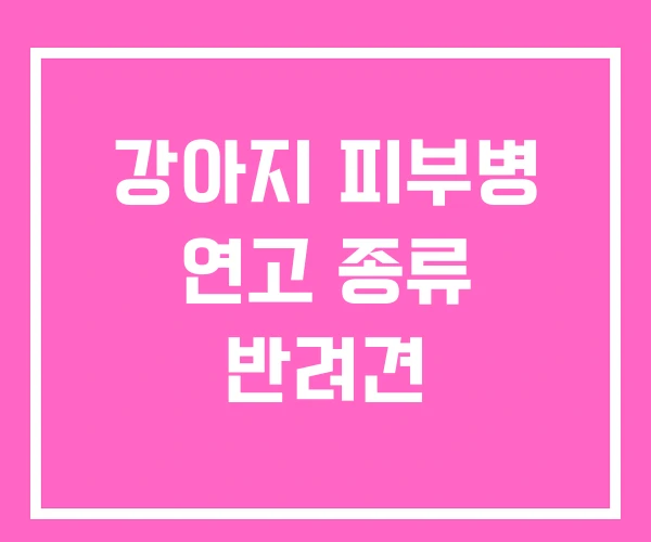 강아지 피부병 연고 종류 반려견