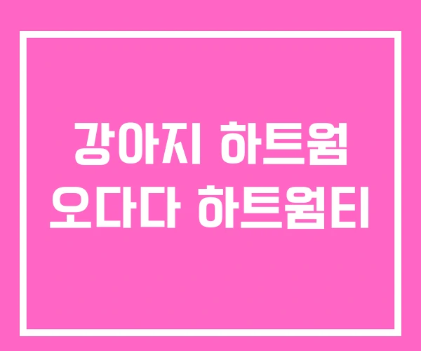 강아지 하트웜 오다다 하트웜티
