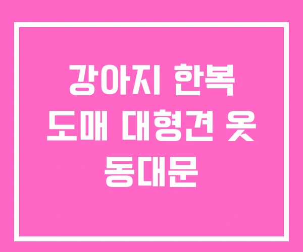 강아지 한복 도매 대형견 옷 동대문