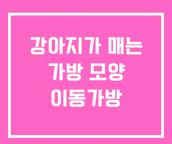 강아지가 매는 가방 모양 이동가방