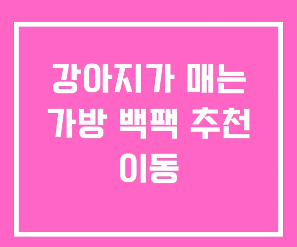 강아지가 매는 가방 백팩 추천 이동 강아지가 매는 가방 백팩 추천 이동
