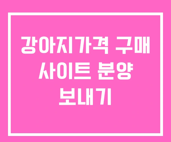 강아지가격 구매 사이트 분양 보내기