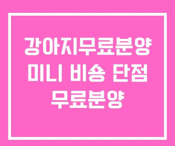강아지무료분양 미니 비숑 단점 무료분양