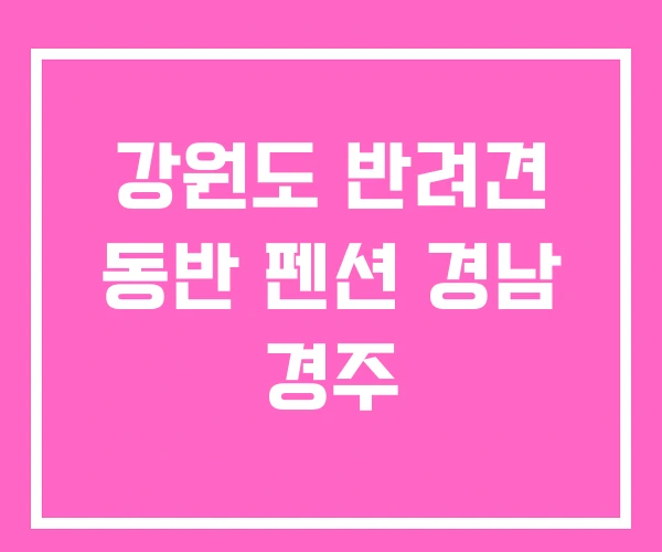 강원도 반려견 동반 펜션 경남 경주