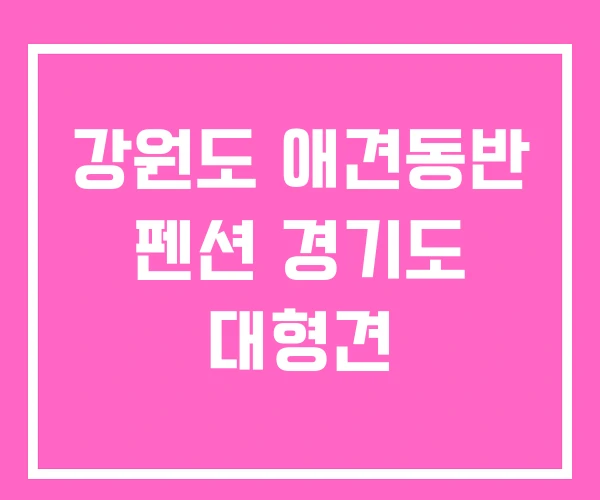 강원도 애견동반 펜션 경기도 대형견
