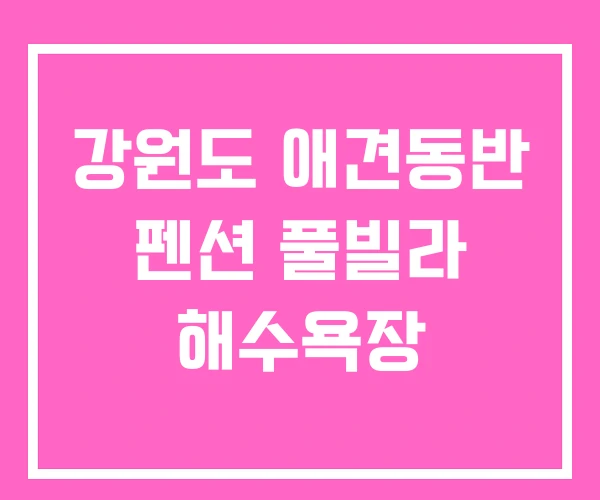 강원도 애견동반 펜션 풀빌라 해수욕장