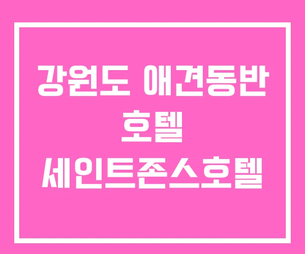 강원도 애견동반 호텔 세인트존스호텔