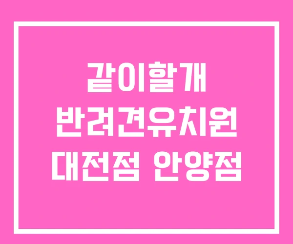 같이할개 반려견유치원 대전점 안양점