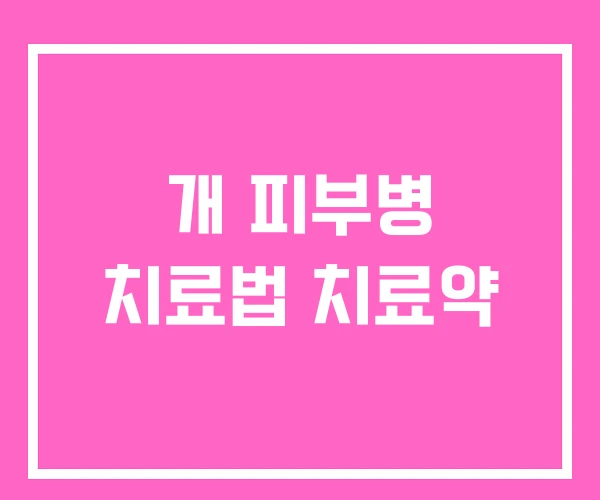 개 피부병 치료법 치료약 개 피부병 치료법 치료약