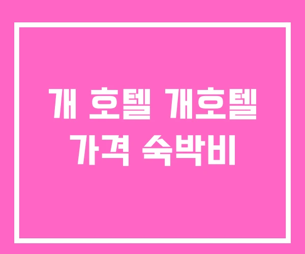 개 호텔 개호텔 가격 숙박비 개 호텔 개호텔 가격 숙박비