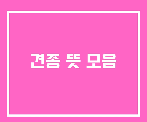 견종 뜻 모음 견종 뜻 모음