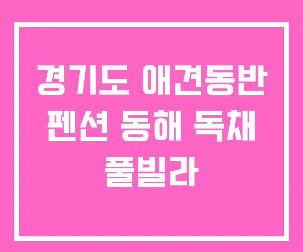 경기도 애견동반 펜션 동해 독채 풀빌라 경기도 애견동반 펜션 동해 독채 풀빌라