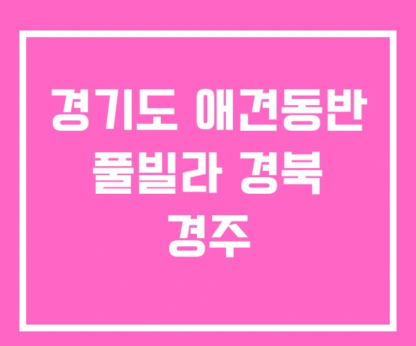 경기도 애견동반 풀빌라 경북 경주 경기도 애견동반 풀빌라 경북 경주