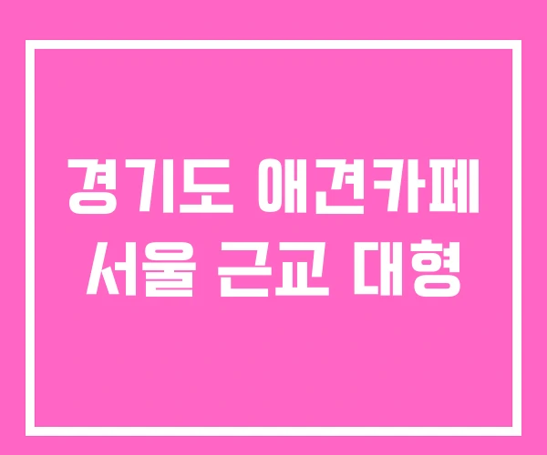 경기도 애견카페 서울 근교 대형
