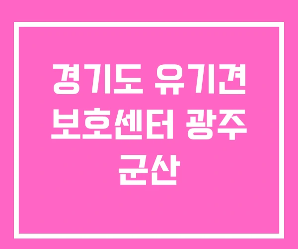 경기도 유기견 보호센터 광주 군산 경기도 유기견 보호센터 광주 군산