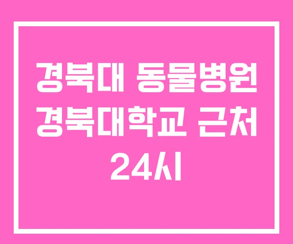 경북대 동물병원 경북대학교 근처 24시