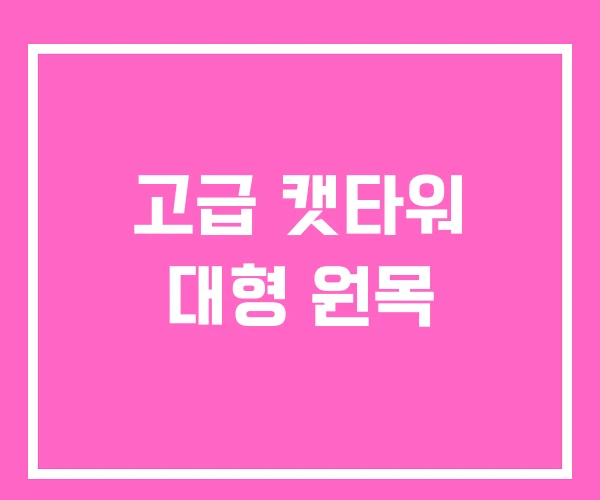 고급 캣타워 대형 원목 고급 캣타워 대형 원목